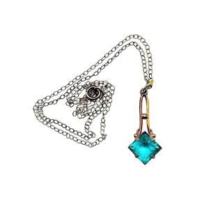 Elegant Aquamarine Pendant Necklace 10K gold